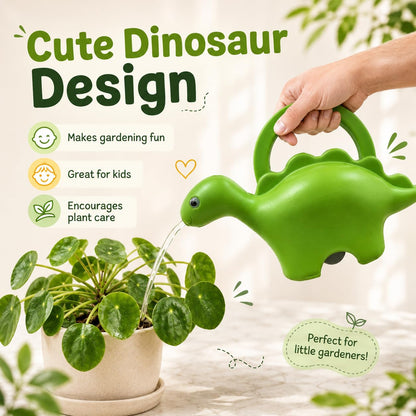 Image 5 of Go Hooked Plastic Dinosaur Shape 1 Liter Kids Watering Can for House Plants & Garden Plants Roar Some Gardening Dino Shaped Delight Garden Time Travel (Pack of 1, Green, 1 Liter)
