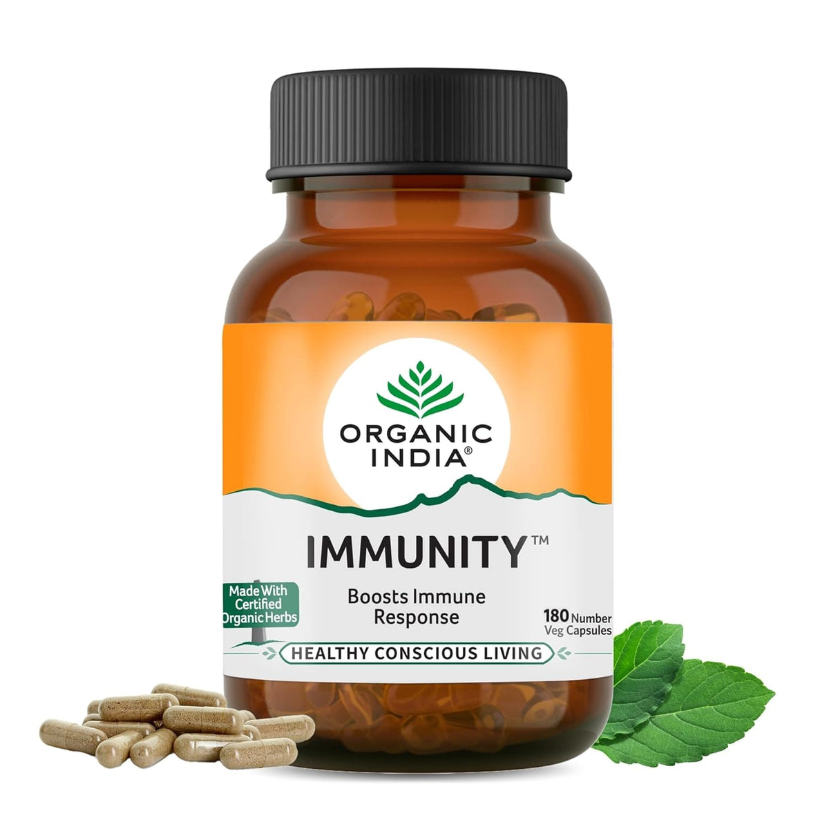 Image 1 of 180 Caps for the product Organic India Immunity Capsules