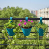 Image 1 of Default Title for the product Go Hooked Plastic Hanging Planter for Plants, Railing Flower Pots, Pot Diameter (22 cm), Pot Height (17 cm) (Set of 3)(Blue)