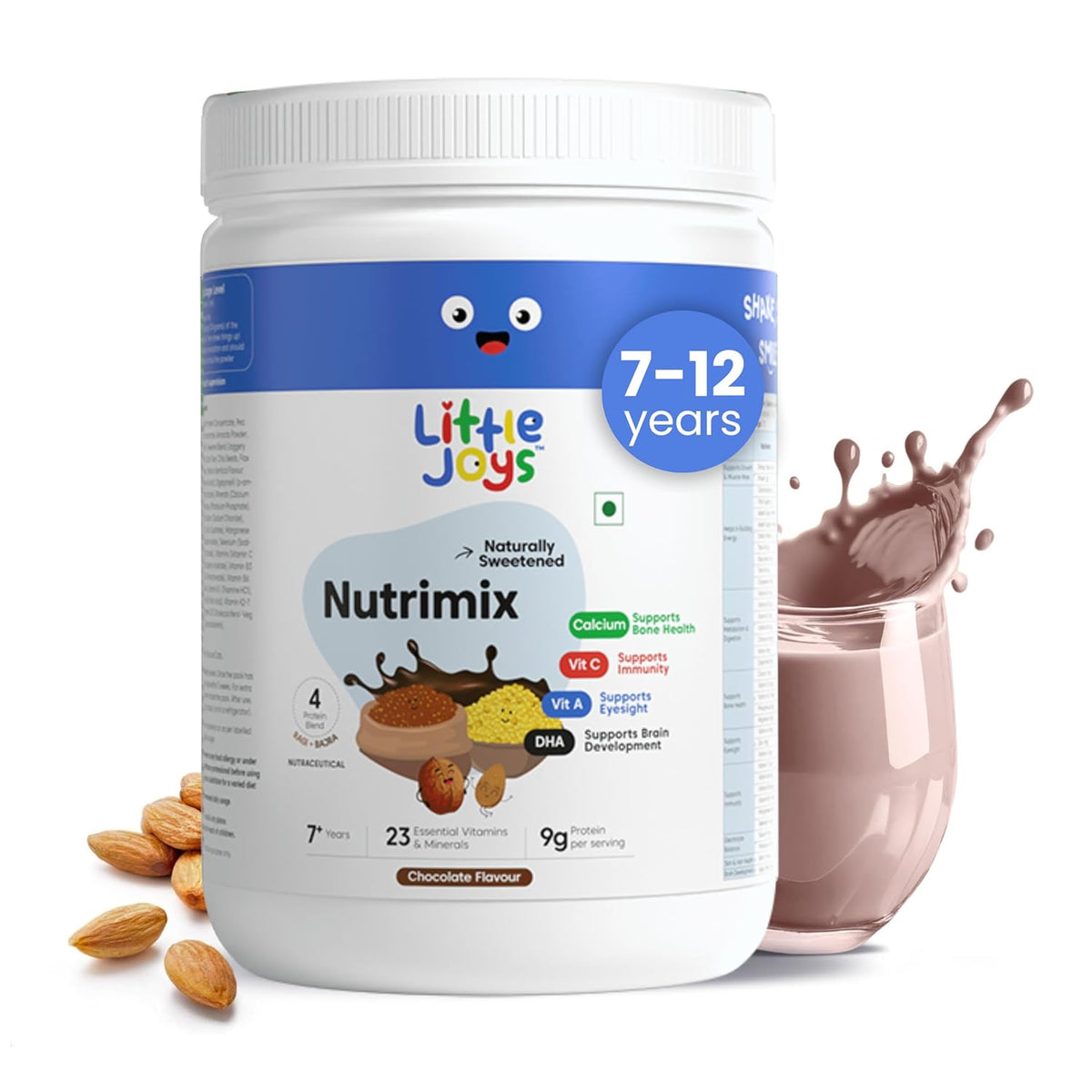 Image 1 of 350 gm / Chocolate for the product Little Joys Nutrimix Nutrition Powder for Kids (7-12 Yr)