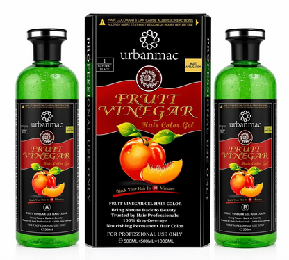 Image 1 of 500 ml / Pack of 2 for the product Urbanmac Fruit Vinegar Gel Hair Color Natural Hair Color Dye For Black