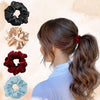 Image 1 of 4 Pcs for the product Majestique Satin Silk Scrunchies Ponytail Holder Hair Accessories Hair Ties - 4 Pcs (Multicolor)