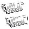Image 1 of Default Title for the product Go Hooked 12 Inch Undershelf Storage Basket Pack of 2 | Multipurpose Under Shelf Organizer | Hanging Wire Basket for Cabinet, Shelf, Pantry, Cupboard, Closet, Desk, and Bathroom (Black)