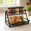 Image 1 of Default Title for the product Go Hooked 2 Tier Countertop Organizer Rack for Kitchen, Bathroom & Vanity | Metal Spice Rack for Countertop, Cabinet & Pantry | Makeup & Cosmetic Organizer | Coffee Bar & Desk Storage Stand