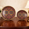 Image 1 of Default Title for the product Go Hooked Gold Metal Decorative Tray Set of 2 | Round Mandala Pattern Accent Trays for Home Décor, Festive Styling, Luxury Display for Living Room, Bedroom & Entryway (8/10 Inch)