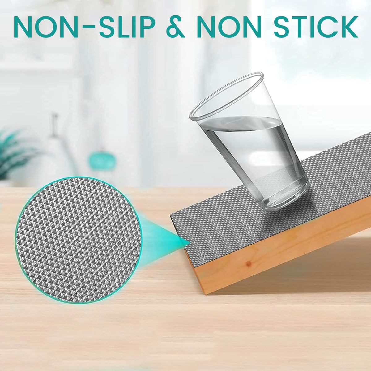 Image 6 of Go Hooked EVA Food Grade Anti-Slip Mat for Fridge, Shelf, Table & Drawer – Washable, Waterproof, Non-Adhesive, Multi-Purpose Liner for Home & Office Use – Cuttable & Reusable (Grey, 45cm X 5m)