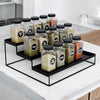 Image 1 of Default Title for the product Go Hooked 3-Tier Metal Countertop Spice Rack for Kitchen | Powder Coated Iron Kitchen Organizer Stand | Tiered Shelf for Spice Bottles, Masala Jars, Pantry, Cabinet, Bathroom & Vanity Storage (Black)