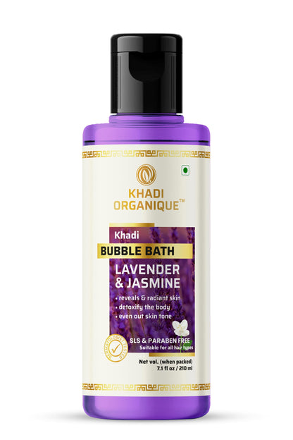 Image 1 of 210 ml for the product Khadi Organique Lavender & Jasmine Bubble Bath