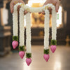Image 1 of Default Title for the product Go Hooked Artificial Flowers Hanging Garlands 5pcs Lotus Mogra Flower Strings for Home Decor, Mandir, Wedding, Office, Wall & Door Decoration, Festive & Event Backdrop Décor Item (37.3 cm Each)