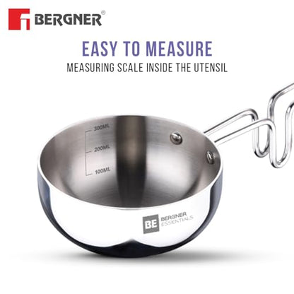 Image 4 of BERGNER BE Essentials TriPro Tri-Ply 7 Pcs Cookware Set of Rice Handi 24cm (5.5 L) with Lid, Biryani Handi 28cm (6.4 L) with Lid, Sautepan 22cm (2 L), Coffee Warmer 12cm (800ml), Tadkapan 10cm (300ml)