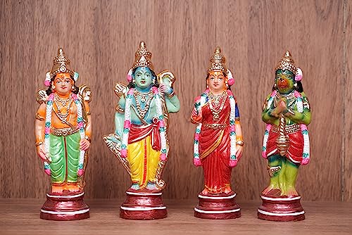Image 2 of 11 inch Ramar set for the product Breeze Handicrafts Paper Mache Golu Doll Rama Statue for Bommala Koluvu Home Decor Showpiece Navratri kolu Dolls Gift Ramar Set (7.5 inch Ramar Set)