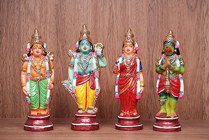 Image 2 of 11 inch Ramar set for the product Breeze Handicrafts Paper Mache Golu Doll Rama Statue for Bommala Koluvu Home Decor Showpiece Navratri kolu Dolls Gift Ramar Set (7.5 inch Ramar Set)