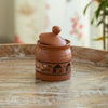 Image 1 of Default Title for the product ExclusiveLane Warli Village Tales Handcrafted Ceramic Pickle Jar With Lid 250 ML