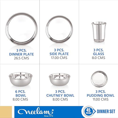 Image 9 of neelam Stainless Steel Dinner Set