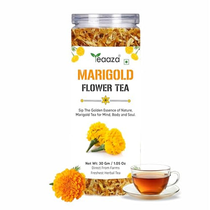 Image 1 of Pack of 1 for the product Teaaza Marigold Flower Tea|Natural Sun Dried Marigold Flower 30 Grams,60 Cups