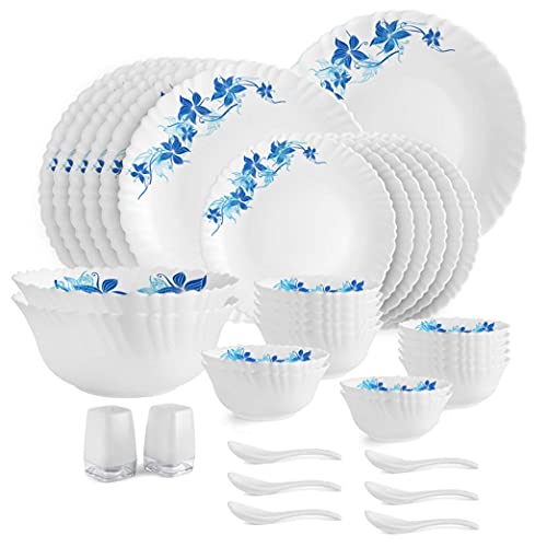 Image 1 of Blue Swirl_35 for the product CELLO Blue Swirl Dazzle Series Opalware Dinner Set