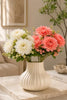 Image 1 of Default Title for the product Divyakosh Artificial Flower Bunch Set of 2 (Vase Not Included) | White + Coral Peach| 8 Large Flowers, 8 Filler Stems | 35 cm Decorative Artificial Flowers for Home, Living Room & Table Decor