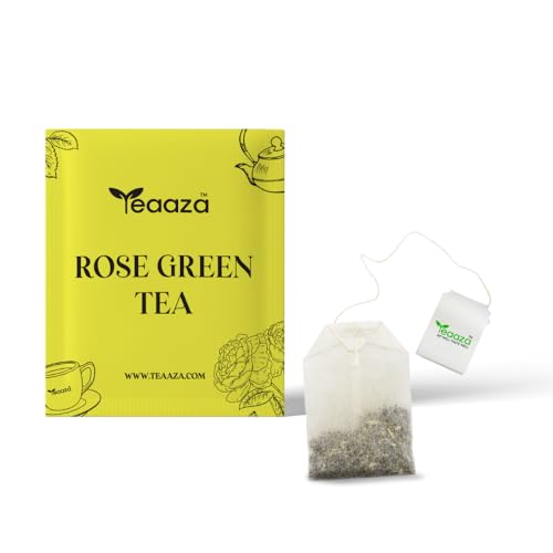 Image 6 of Teaaza Rose Green Tea Bags | 25 Pieces | For Glowing Skin | Made with 100% Whole Leaf & Natural Rose Petals