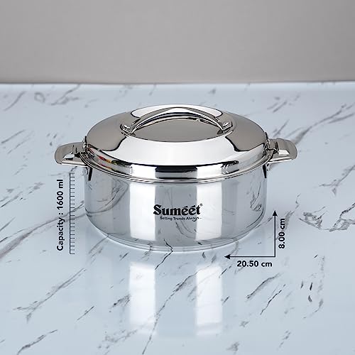 Image 5 of Sumeet Stainless Steel Casserole with Steel Lid | 2 Pieces - 1.5 Ltr Each