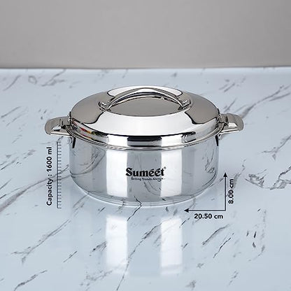Image 5 of Sumeet Stainless Steel Casserole with Steel Lid | 2 Pieces - 1.5 Ltr Each