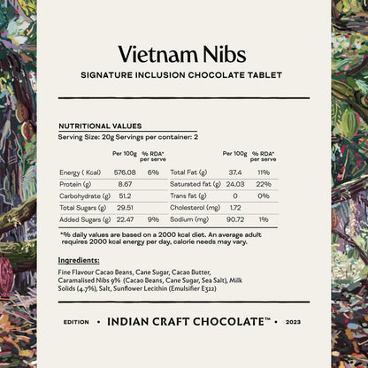 Image 7 of Manam Chocolate Signature Inclusion Tablet - Vietnam Nibs, 73% Dark & 43% Milk - 80g