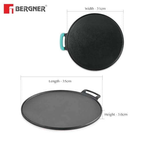 Image 4 of BERGNER Eco Cast Iron 30cm Flat Multi Tawa with One Sided Handle