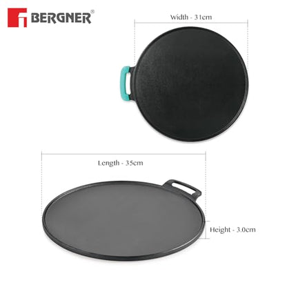 Image 4 of BERGNER Eco Cast Iron 30cm Flat Multi Tawa with One Sided Handle