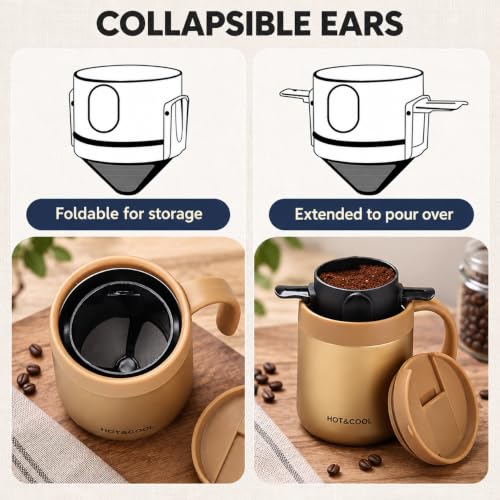 Image 5 of HASTHIP Pour Over Coffee Filter Maker Double Mesh Foldable Paperless