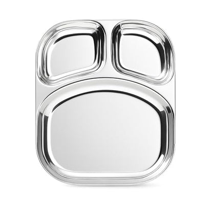 Image 24 of Spillbox Stainless Steel Dinner Plate with 3 Compartments