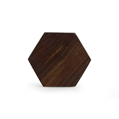 Image 4 of ExclusiveLane Six Cornered Spring Wooden Coasters Set of 6