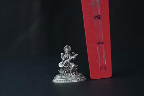 Image 5 of Dista Silvers Antique 2D Saraswathi Idol 14.75 cm