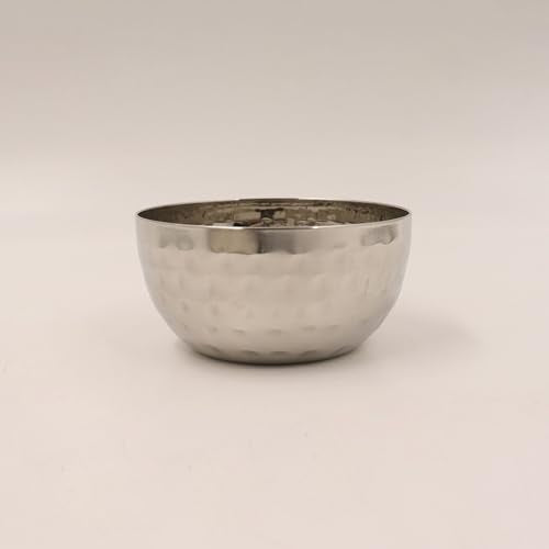 Image 2 of Spillbox Stainless Steel Hammered Bowl Quarter Plate Set