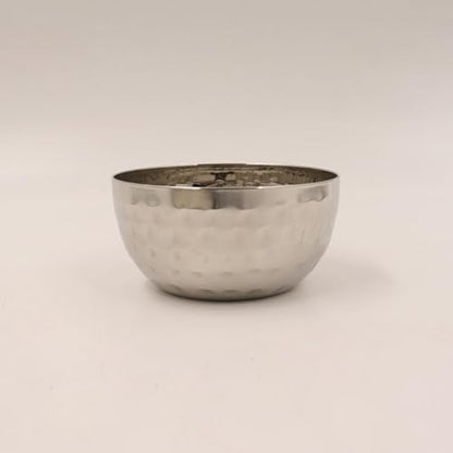 Image 2 of Spillbox Stainless Steel Hammered Bowl Quarter Plate Set