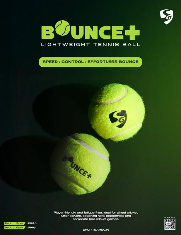 Image 3 of SG Cricket Balls Bounce Plus (LITE) Pack of 3