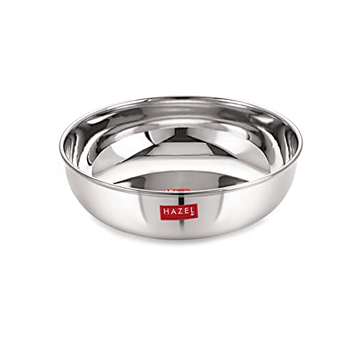 Image 4 of Stainless Steel (1.5 Ltr) / 1500 ml - Without Lid for the product HAZEL Stainless Steel Tasra Kadhai Cookware
