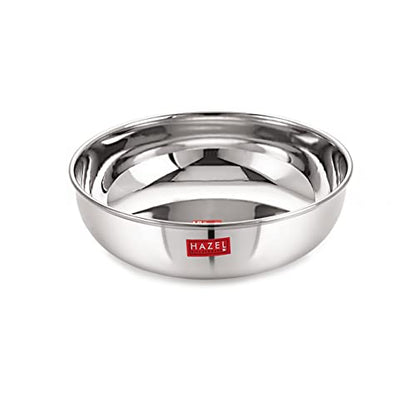 Image 4 of Stainless Steel (1.5 Ltr) / 1500 ml - Without Lid for the product HAZEL Stainless Steel Tasra Kadhai Cookware