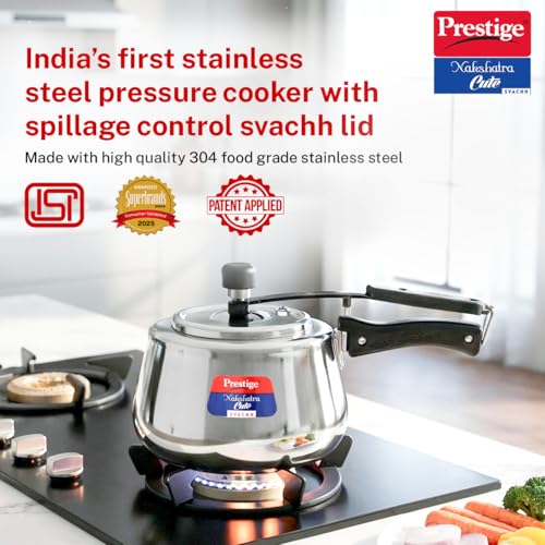 Image 3 of Prestige Stainless Steel Nakshatra Cute Svachh Pressure Cooker 3 Litre