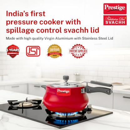 Image 3 of Prestige Svachh Nakshatra Duo Red Handi Aluminium 5 Litre