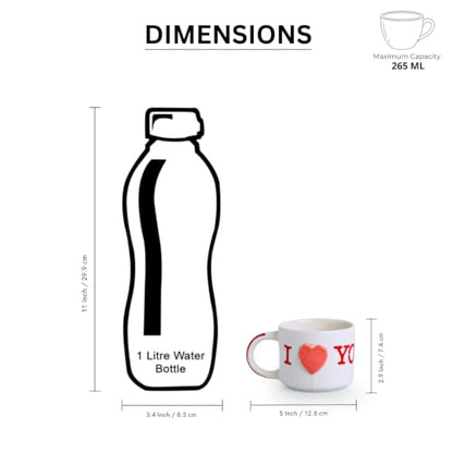 Image 7 of ExclusiveLane 'I Love You' Ceramic Coffee Mug Set of 4 (265 ml)