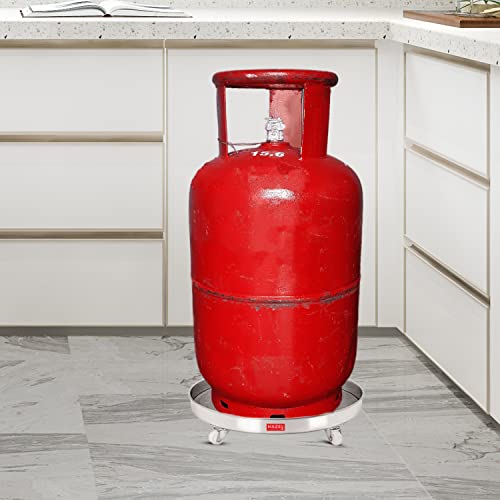 Image 2 of HAZEL Stainless Steel Gas Cylinder Trolley with Rollers - 1 Pc