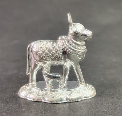 Image 1 of Default Title for the product Dista Silvers Cow and Calf Idol for Pooja 9gm