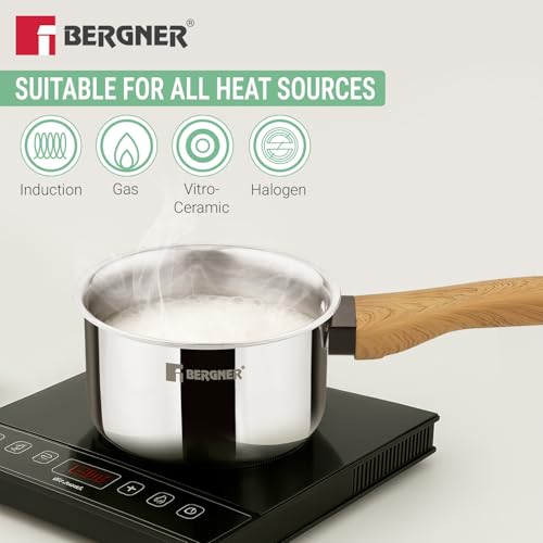 Image 5 of BERGNER TriPro Triply Stainless Steel 2 Pc Cookware Set - 22cm Frypan & 14cm (1.2L) Saucepan