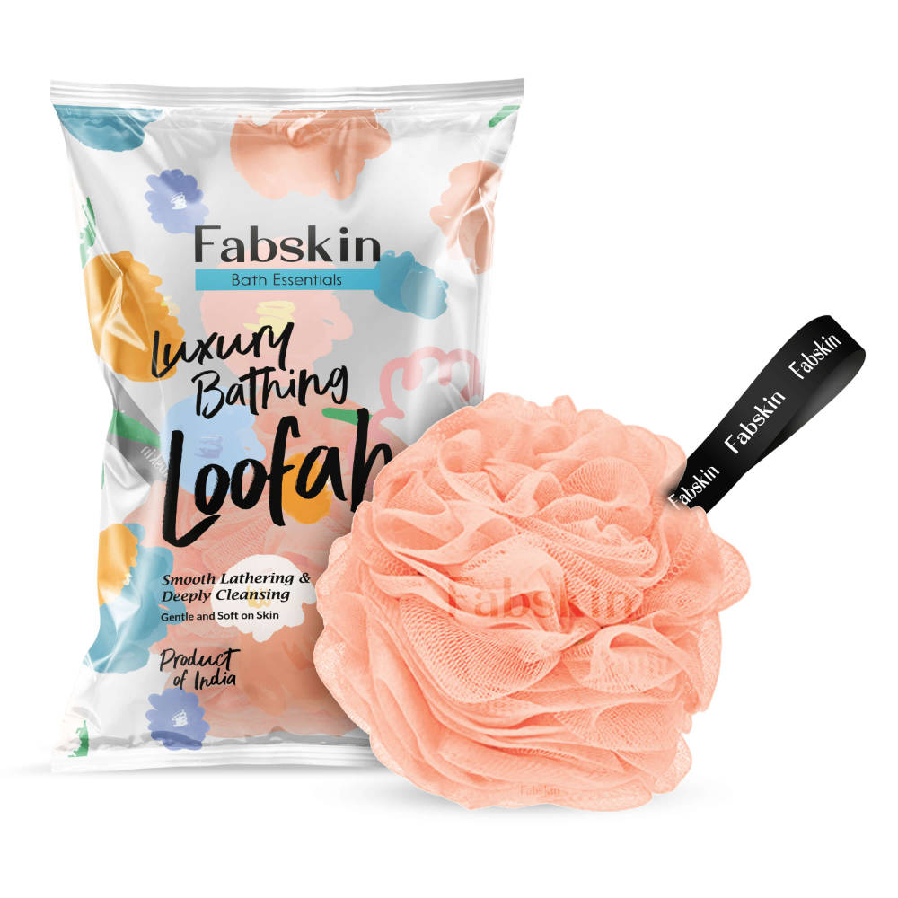 Image 1 of 1 Pc / Pack of 1 for the product Fabskin Luxury Bathing Round Loofah Bath Sponge - Peach