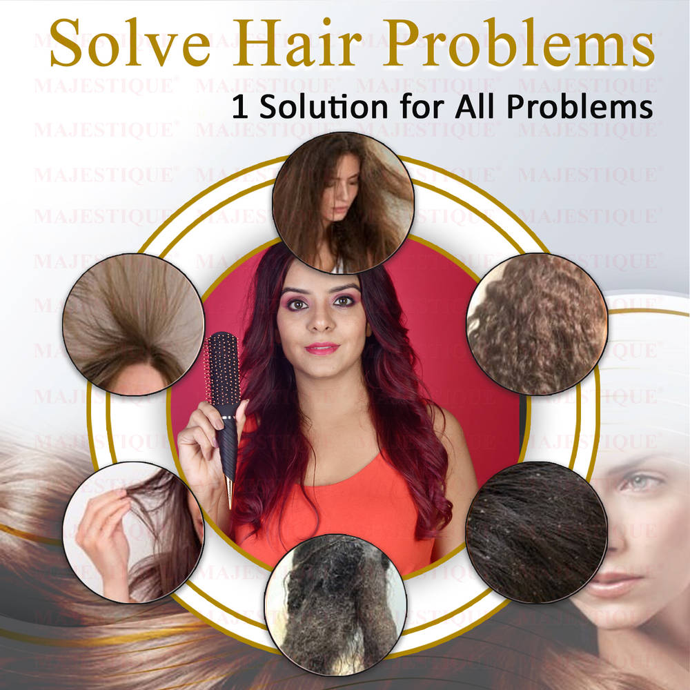 Image 7 of Majestique Detangling Flat Hair Brush HR155 Styling, Blow Drying, Shaping - Perfect for Travel