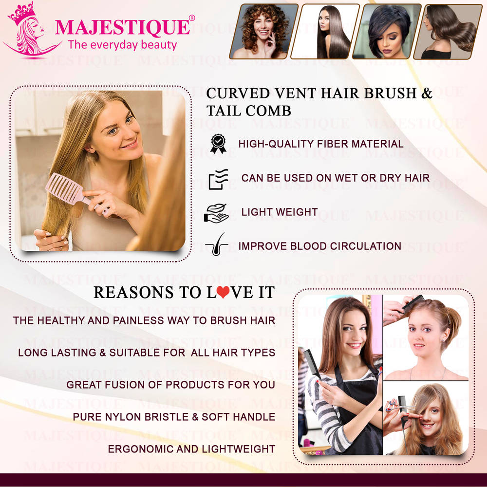 Image 6 of Majestique Curved Vent Hair Brush