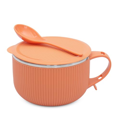 Image 1 of Default Title for the product Jaypee Plus Stainless Steel Ribtok Meal Bowl Soup Bowl with Lid & Spoon, 900ml