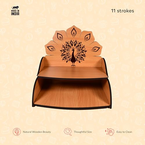 Image 5 of 11 Strokes Vidyut Wooden Pooja Mandir for Home Small Size