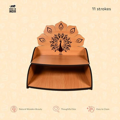 Image 5 of 11 Strokes Vidyut Wooden Pooja Mandir for Home Small Size