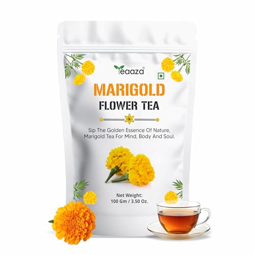 Image 1 of Pack of 1 for the product Teaaza Marigold Flower Tea | Natural Sun Dried Marigold Flower 100 Grams, 200 Cups