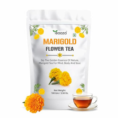 Image 1 of Pack of 1 for the product Teaaza Marigold Flower Tea | Natural Sun Dried Marigold Flower 100 Grams, 200 Cups